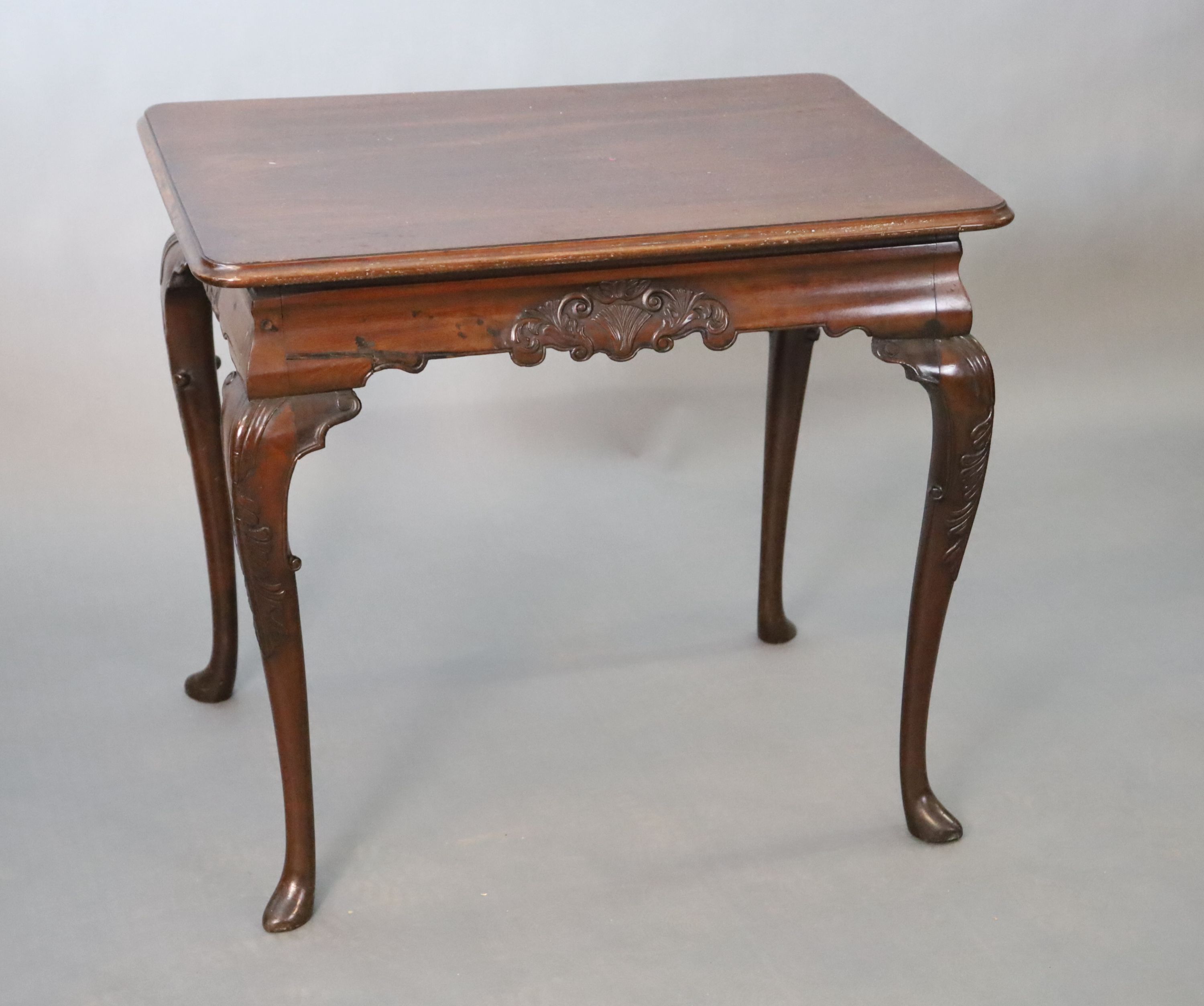 A George I style mahogany centre table, W.81.5cm D.56cm H.71cm.